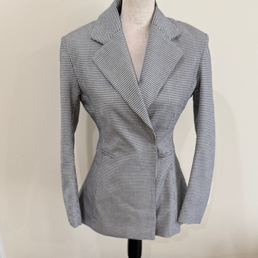 H&M Black and White Houndstooth Blazer